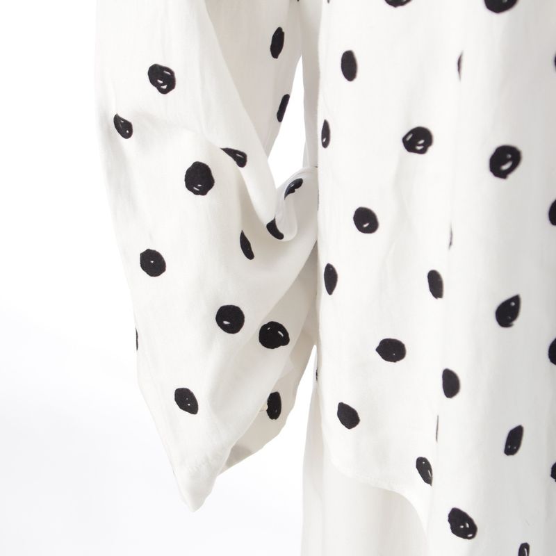 Balenciaga Polka Dot Print Shirt Blouse Top White 34