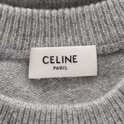 Celine Triomphe Cashmere Knit Sweater Gray XXL
