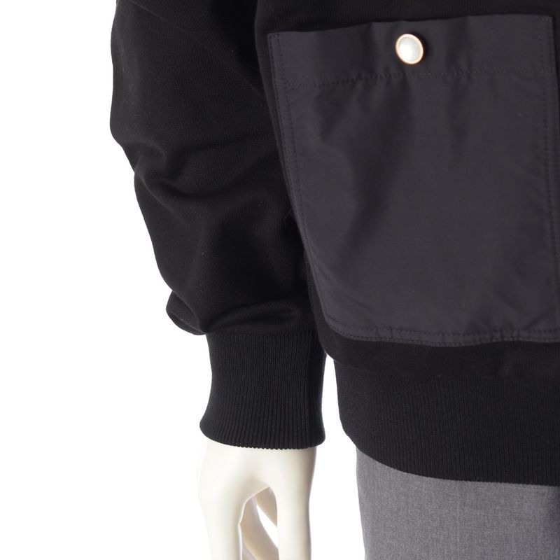 Louis Vuitton Cotton Nylon Logo Hybrid Jersey Jacket Black White