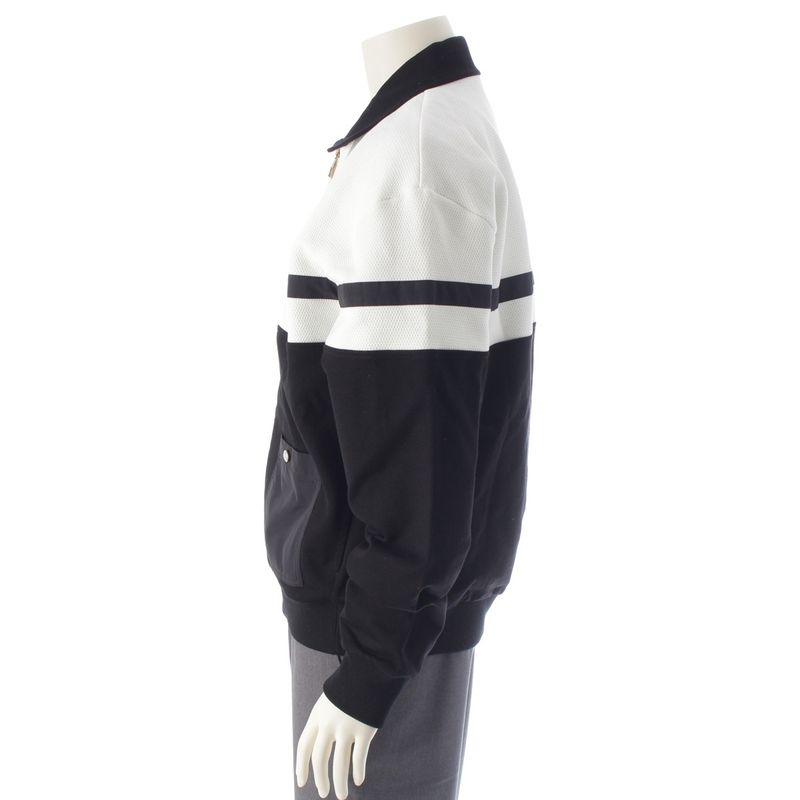 Louis Vuitton Cotton Nylon Logo Hybrid Jersey Jacket Black White