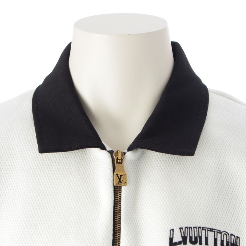 Louis Vuitton Cotton Nylon Logo Hybrid Jersey Jacket Black White