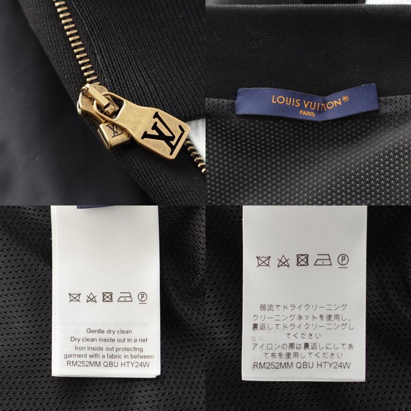 Louis Vuitton Cotton Nylon Logo Hybrid Jersey Jacket Black White