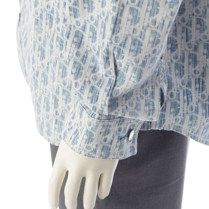 Dior Cotton Denim Long Sleeve Shirt Top Blue 40