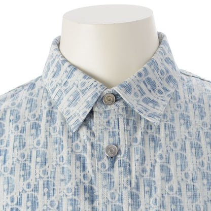 Dior Cotton Denim Long Sleeve Shirt Top Blue 40