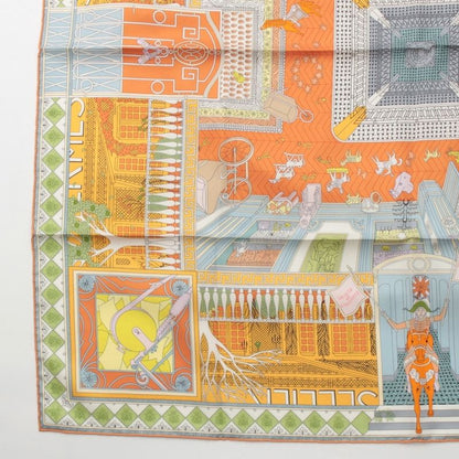 Hermes Carre 90 Silk Objets de Curiosite Scarf Orange