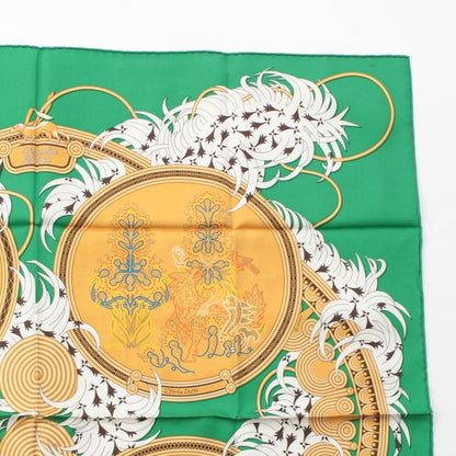 Hermes Carre 90 Silk Legende Brodee Embroidered Legend Scarf Green 90