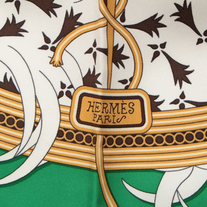 Hermes Carre 90 Silk Legende Brodee Embroidered Legend Scarf Green 90