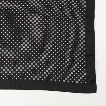 Celine Silk Triomphe Logo Large Scarf Black White