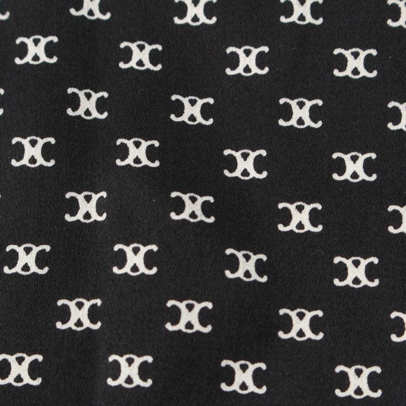 Celine Silk Triomphe Logo Large Scarf Black White