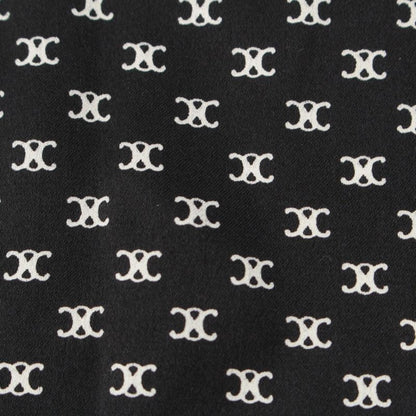 Celine Silk Triomphe Logo Large Scarf Black White