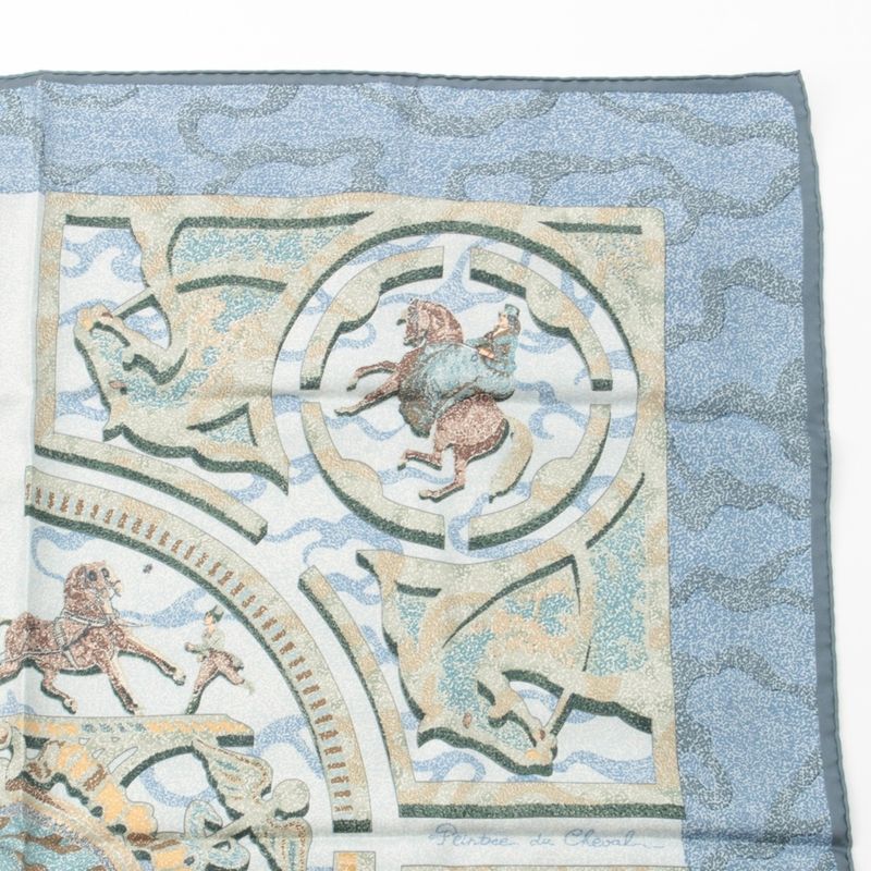 Hermes Carre 90 Silk Peintre du Cheval Horse Drawing Scarf