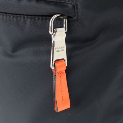 Prada Nylon Ring Silver Shoulder Bag One Orange Navy
