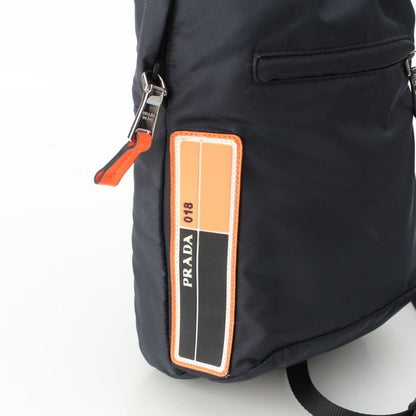 Prada Nylon Ring Silver Shoulder Bag One Orange Navy