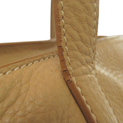 Prada Vitello Daino Gold Leather Brown Tote Shoulder Bag
