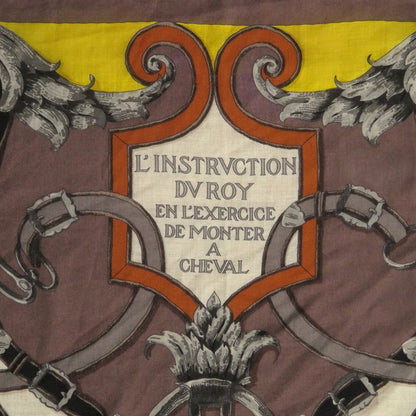 Hermes Carre 140 L'instruction du Roy Imperial Silk Cashmere Scarf Brown