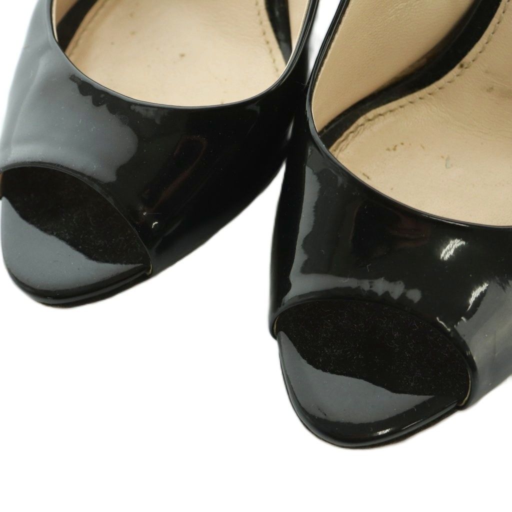 Prada Sandals Sling Bag Enamel 36 Black