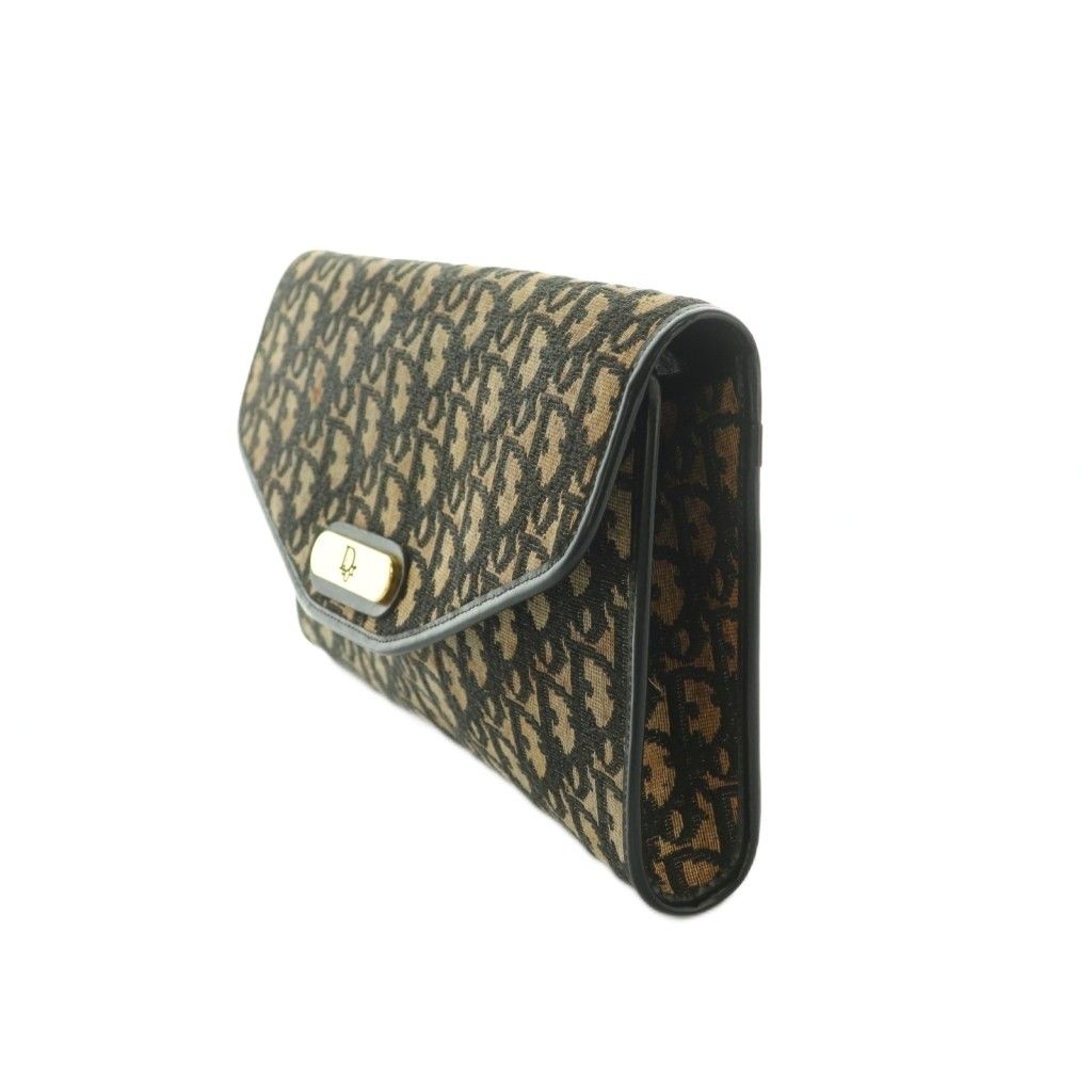 Dior Clutch Party Trotter Pattern Beige Black