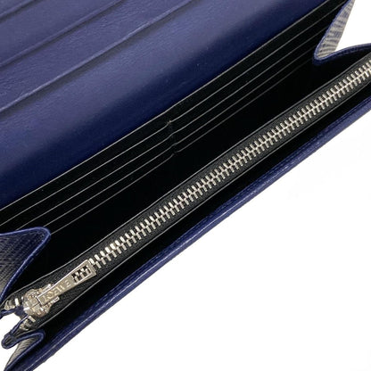 Loewe Wallet Linen Continental Navy Leather