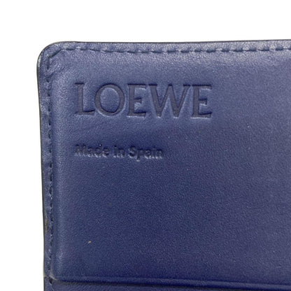 Loewe Wallet Linen Continental Navy Leather