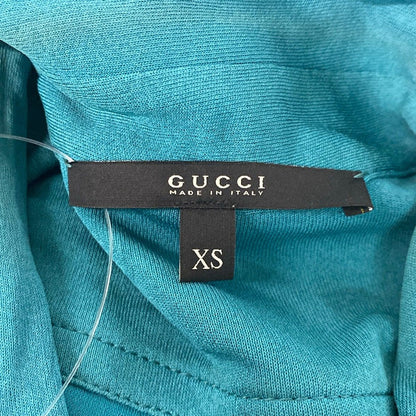 Gucci Dress XS Blue Green Bowtie Long Sleeve Knee Length