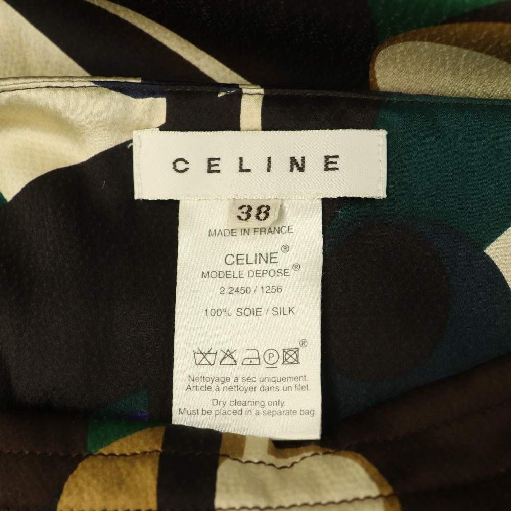 Celine Silk Skirt Tight Long 38 Multicolor MY