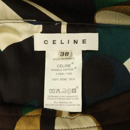 Celine Silk Skirt Tight Long 38 Multicolor MY