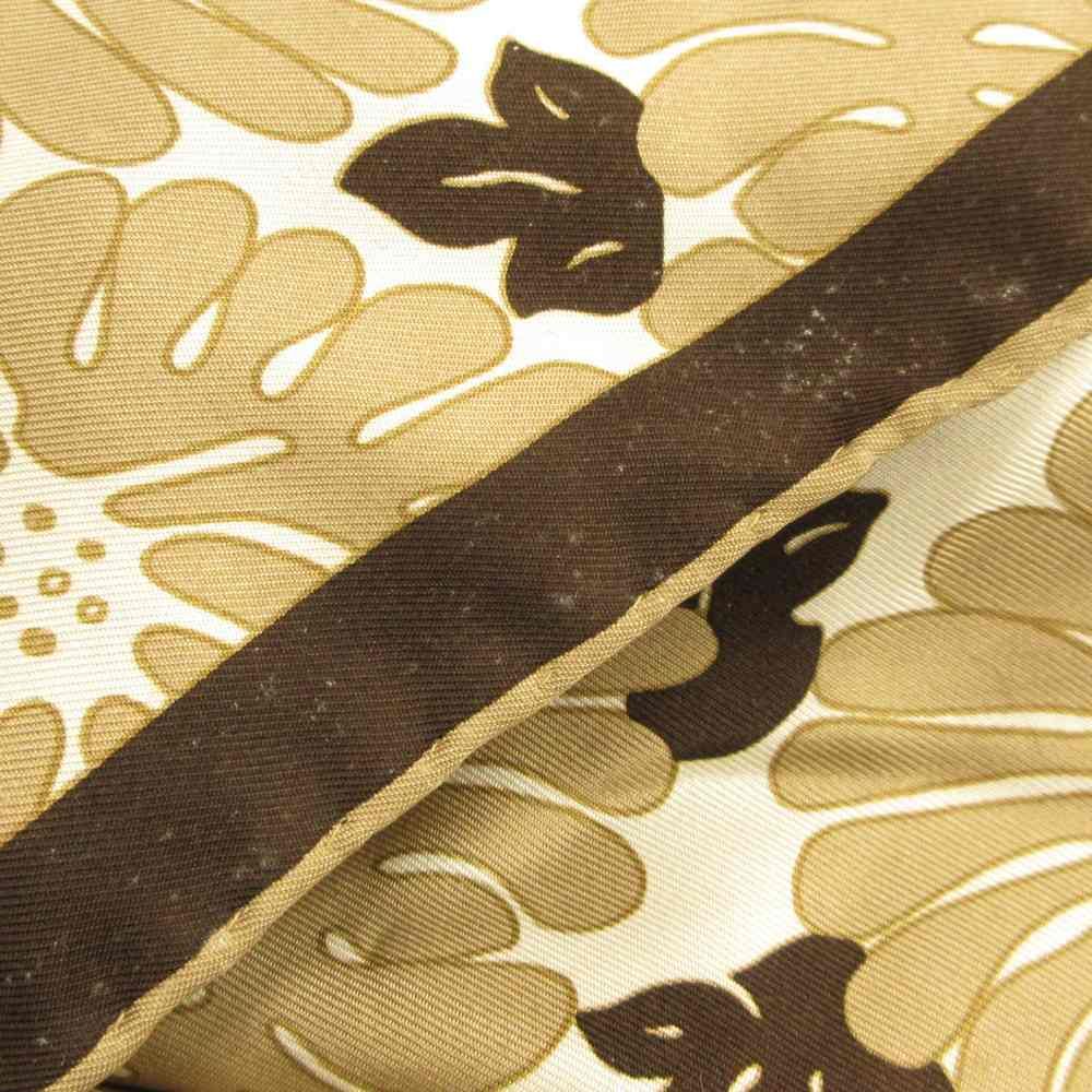 Fendi Large Scarf Shawl Floral Logo Silk Brown