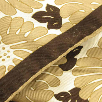 Fendi Large Scarf Shawl Floral Logo Silk Brown