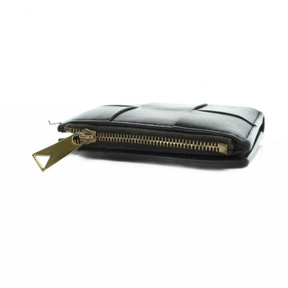 Bottega Veneta Cassette Zip Around Wallet Bifold Intrecciato Leather Embossed