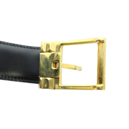 Bvlgari Belt Gold Logo Leather Third Party Brown