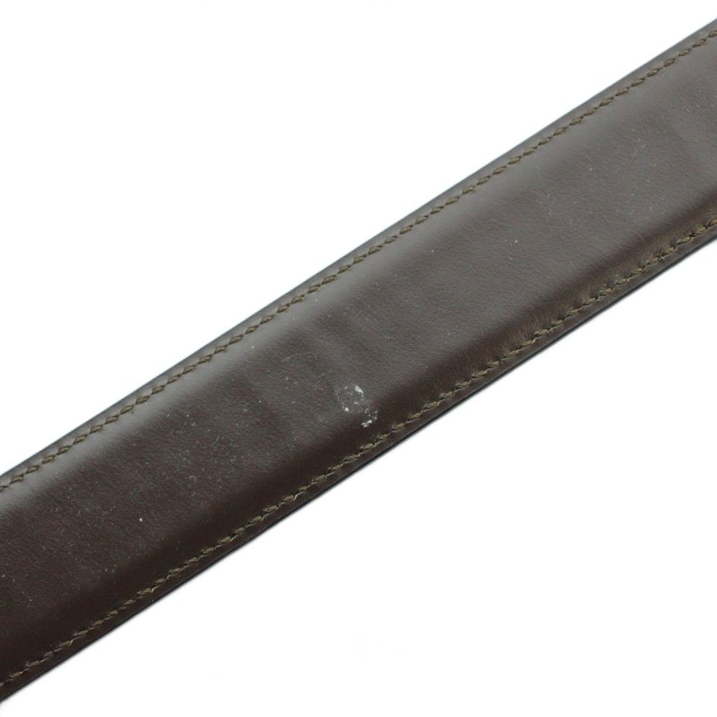 Bvlgari Belt Gold Logo Leather Third Party Brown