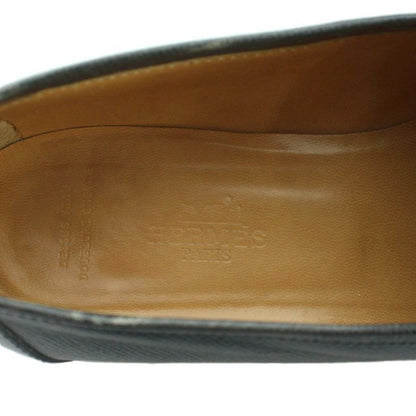 Hermes Chaine D'ancre Loafers Moccasins Logo Leather Gold 37 Navy