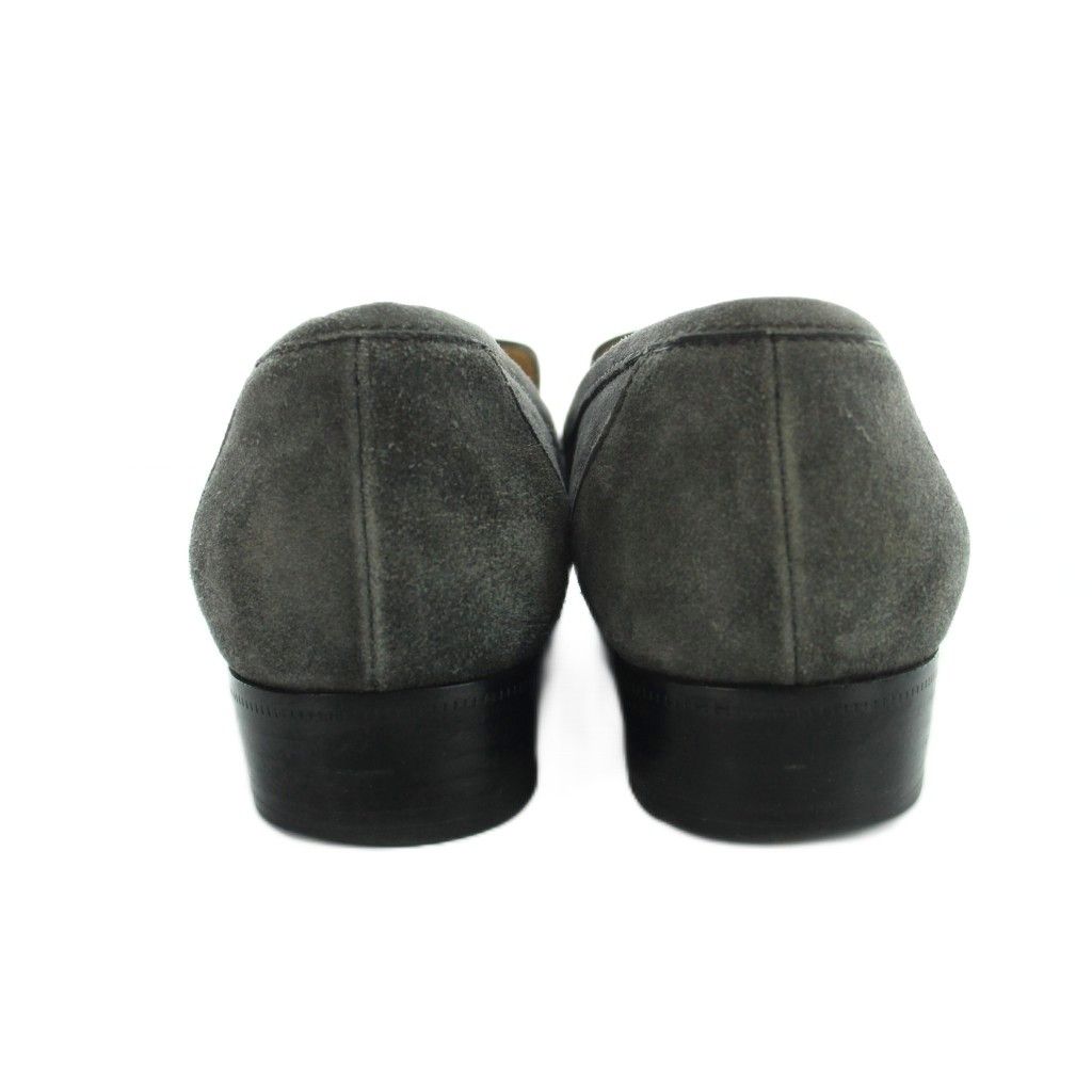 Hermes Chaine D'ancre Loafers Moccasin Suede Leather 37 Gray