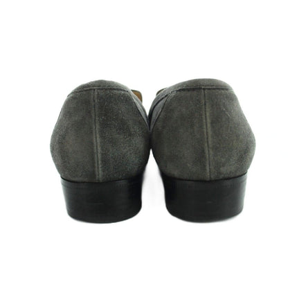Hermes Chaine D'ancre Loafers Moccasin Suede Leather 37 Gray