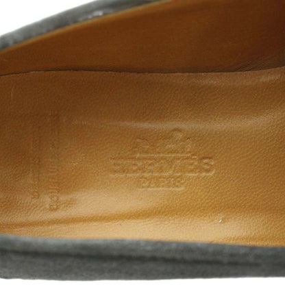 Hermes Chaine D'ancre Loafers Moccasin Suede Leather 37 Gray