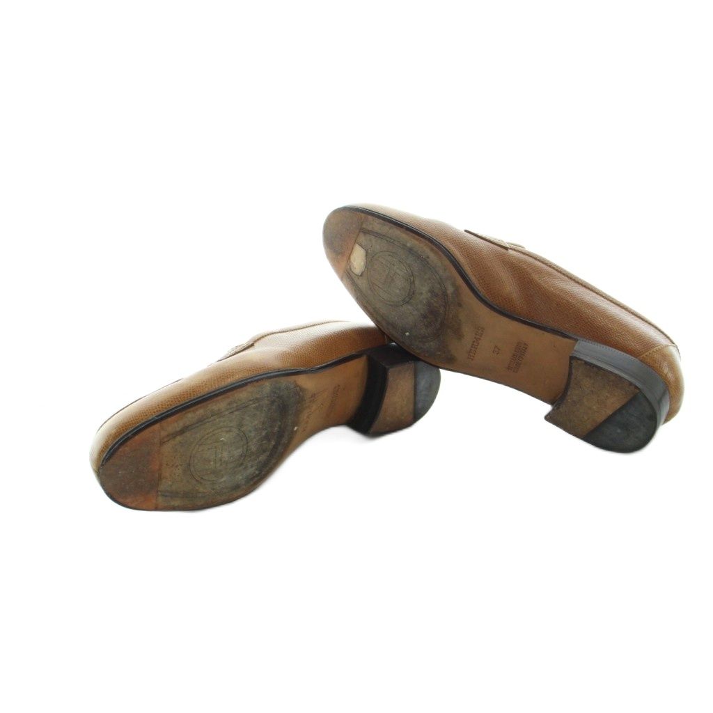 Hermes Chaine D'ancre Loafers Moccasins Leather 37 Brown White
