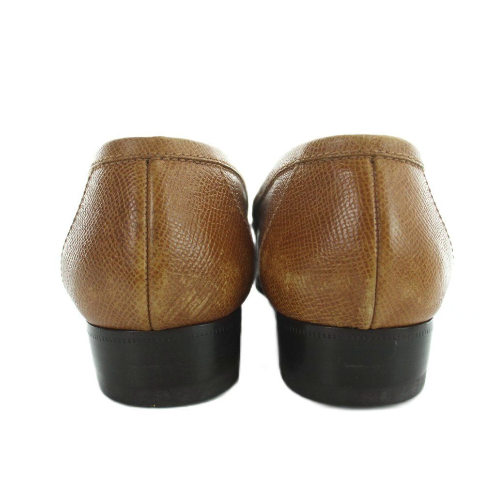 Hermes Chaine D'ancre Loafers Moccasins Leather 37 Brown White