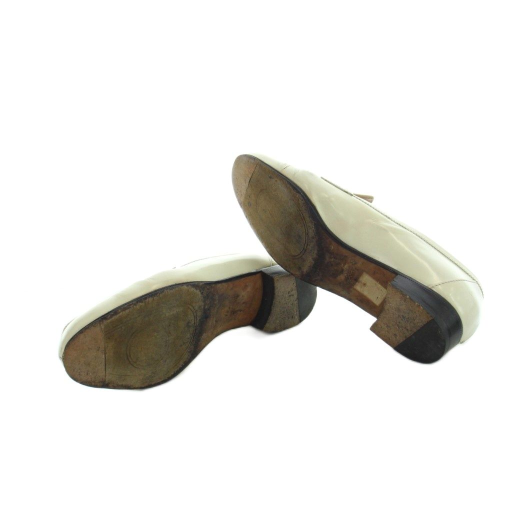 Hermes Chaine D'ancre Loafers Moccasins Leather 37 Ivory