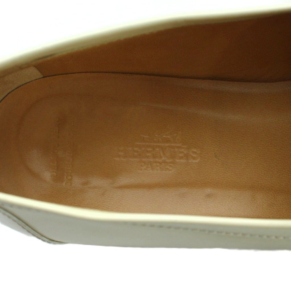 Hermes Chaine D'ancre Loafers Moccasins Leather 37 Ivory