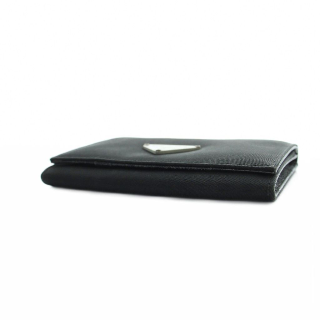 Prada Coin Purse Wallet Logo Triangle Plate Black