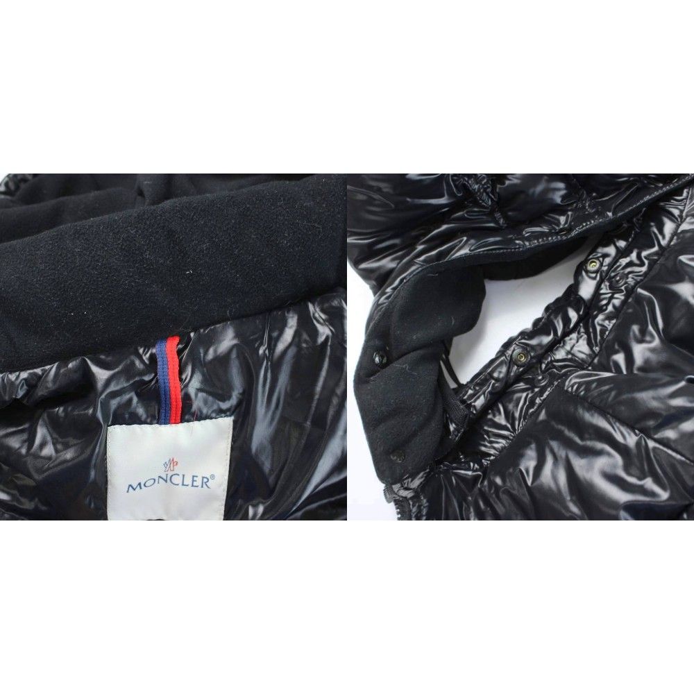Moncler Badia Down Jacket Patch Logo Nylon Hood 00 Black MW