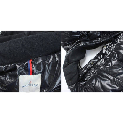 Moncler Badia Down Jacket Patch Logo Nylon Hood 00 Black MW