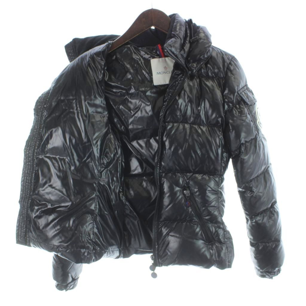 Moncler Badia Down Jacket Patch Logo Nylon Hood 00 Black MW