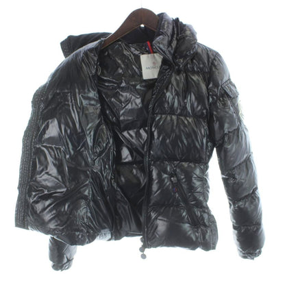 Moncler Badia Down Jacket Patch Logo Nylon Hood 00 Black MW