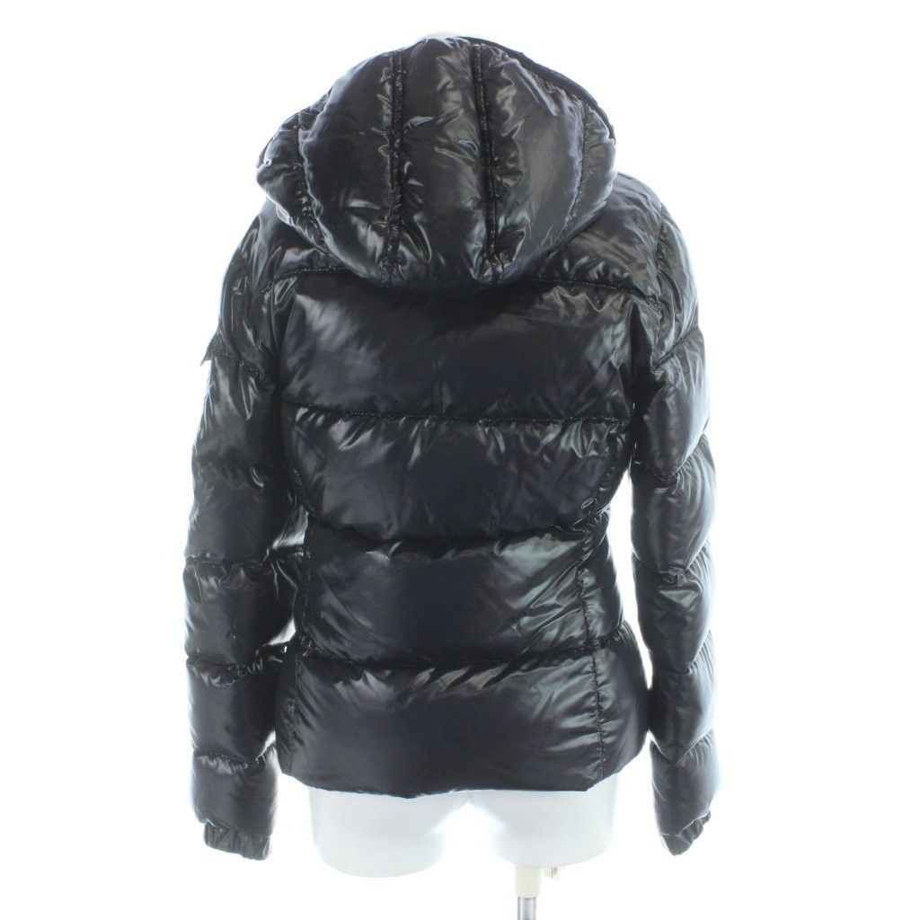 Moncler Badia Down Jacket Patch Logo Nylon Hood 00 Black MW