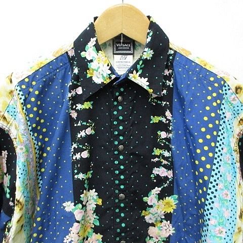 Versace Jeans Couture Shirt Casual Long Sleeve Allover Pattern Medusa Cat
