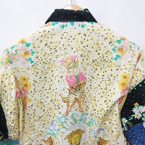 Versace Jeans Couture Shirt Casual Long Sleeve Allover Pattern Medusa Cat