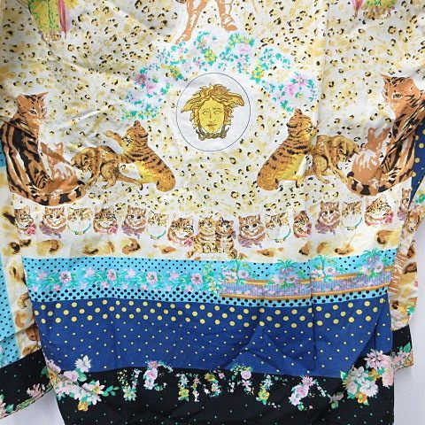 Versace Jeans Couture Shirt Casual Long Sleeve Allover Pattern Medusa Cat