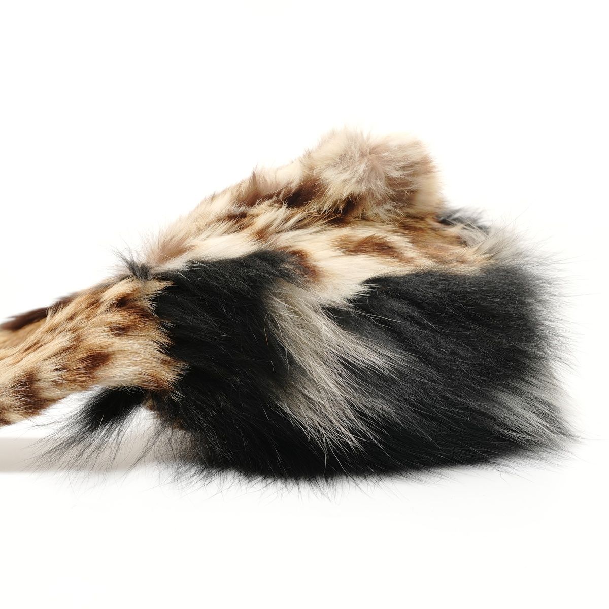 Fendi Shoulder Bag Leopard Print Rabbit Fur