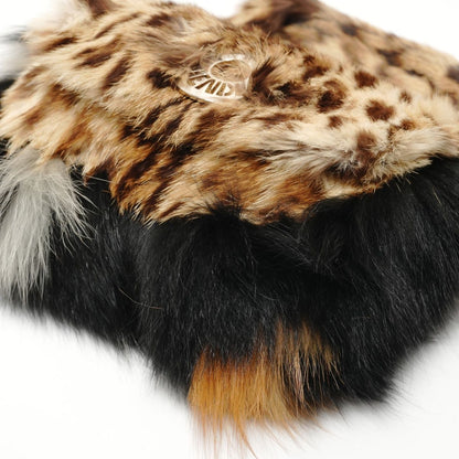 Fendi Shoulder Bag Leopard Print Rabbit Fur